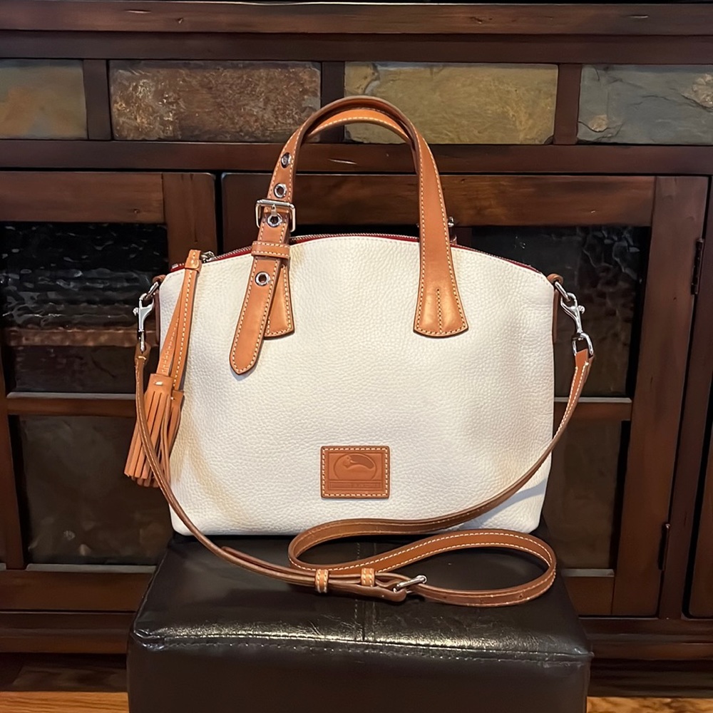 Dooney & Bourke Trina Satchel with Crossbody Strap (Bone)